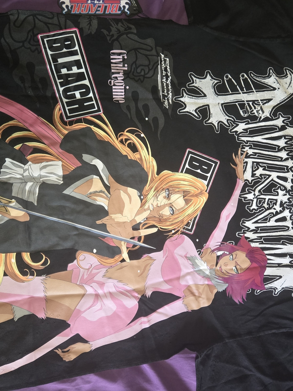 Bleach X Civile Regime Distressed Tee with Rukia and Yoruichi Art